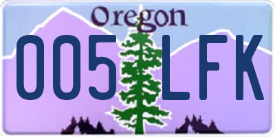 OR license plate 005LFK