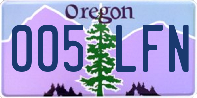 OR license plate 005LFN
