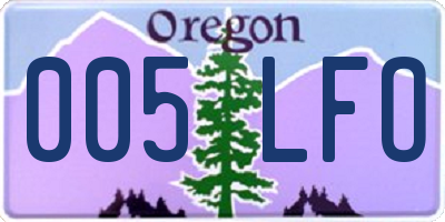 OR license plate 005LFO