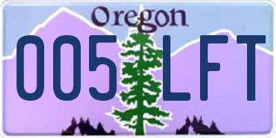 OR license plate 005LFT