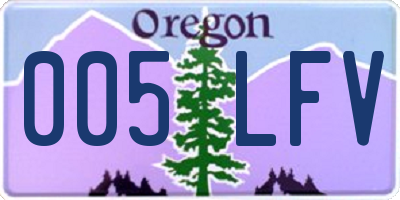 OR license plate 005LFV