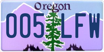 OR license plate 005LFW