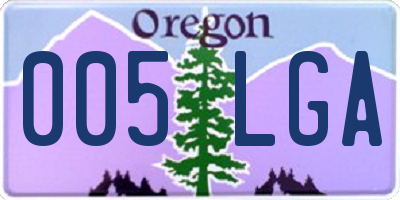 OR license plate 005LGA