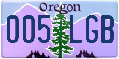 OR license plate 005LGB