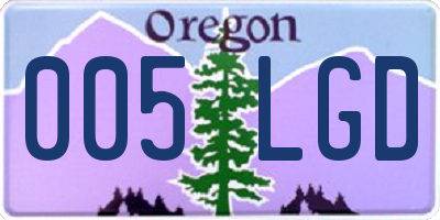 OR license plate 005LGD