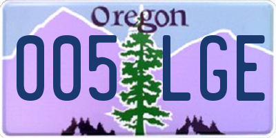 OR license plate 005LGE