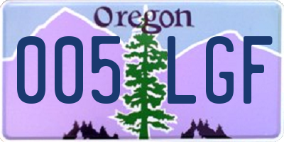 OR license plate 005LGF
