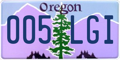 OR license plate 005LGI
