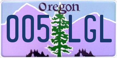 OR license plate 005LGL