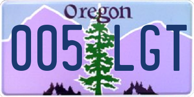 OR license plate 005LGT