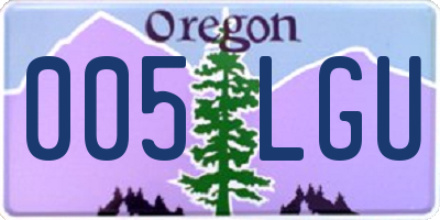 OR license plate 005LGU