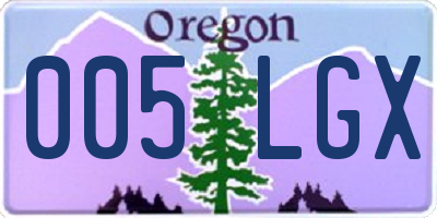 OR license plate 005LGX