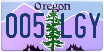 OR license plate 005LGY