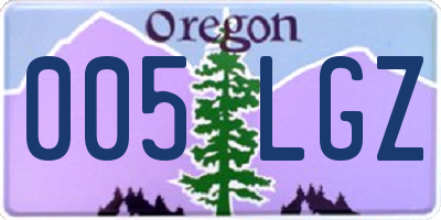 OR license plate 005LGZ