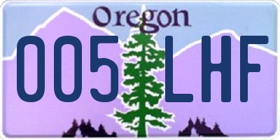 OR license plate 005LHF