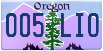 OR license plate 005LIO