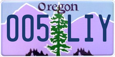 OR license plate 005LIY