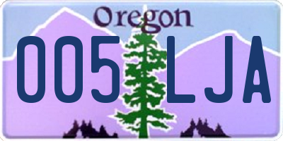 OR license plate 005LJA