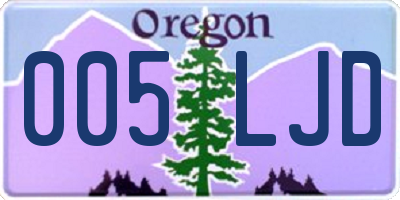 OR license plate 005LJD