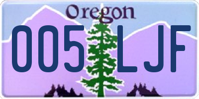 OR license plate 005LJF