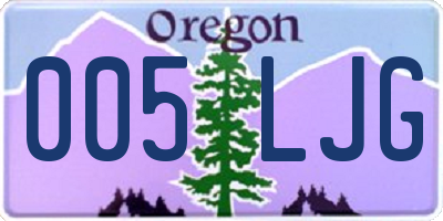 OR license plate 005LJG