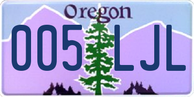 OR license plate 005LJL