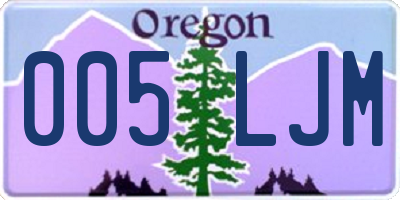 OR license plate 005LJM
