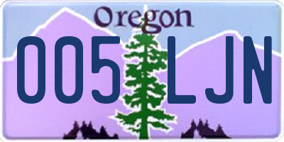 OR license plate 005LJN