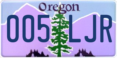 OR license plate 005LJR