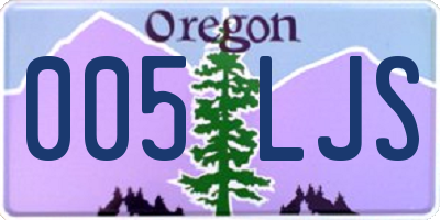 OR license plate 005LJS