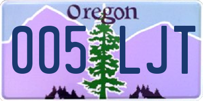 OR license plate 005LJT