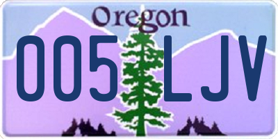OR license plate 005LJV
