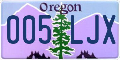 OR license plate 005LJX