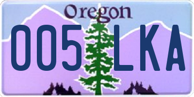 OR license plate 005LKA