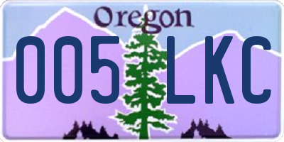 OR license plate 005LKC