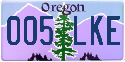 OR license plate 005LKE