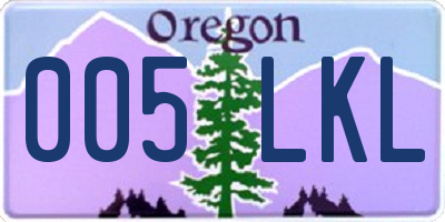 OR license plate 005LKL