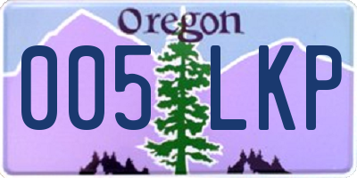 OR license plate 005LKP