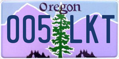 OR license plate 005LKT