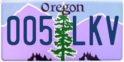 OR license plate 005LKV