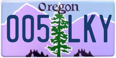 OR license plate 005LKY