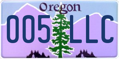 OR license plate 005LLC