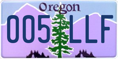 OR license plate 005LLF