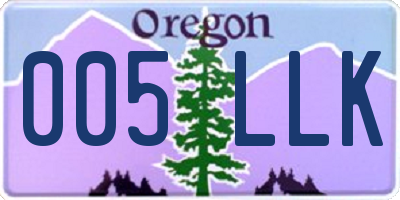 OR license plate 005LLK