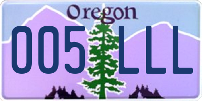 OR license plate 005LLL