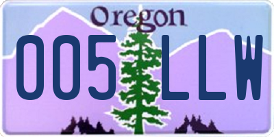 OR license plate 005LLW