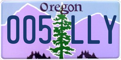 OR license plate 005LLY