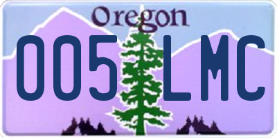 OR license plate 005LMC