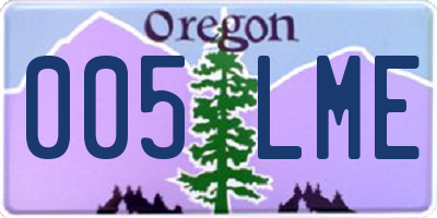OR license plate 005LME