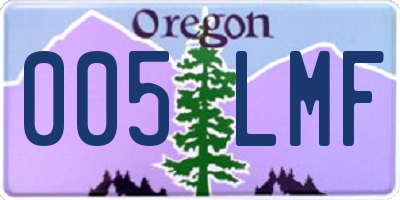 OR license plate 005LMF
